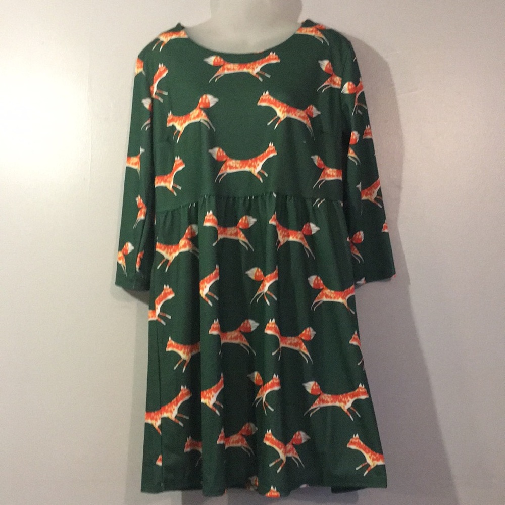 Hunter green Fox dress